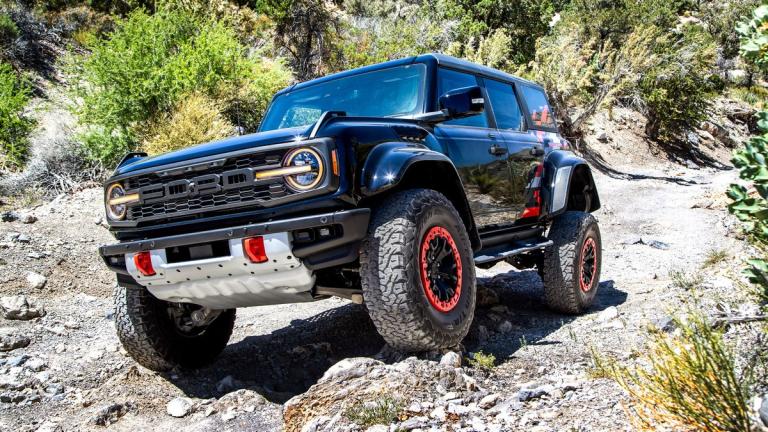 2024 Ford Bronco Raptor Code Orange off roading.